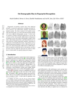 On Demographic Bias in Fingerprint Recognition