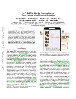 Let's Talk! Striking Up Conversations via Conversational Visual Question
  Generation