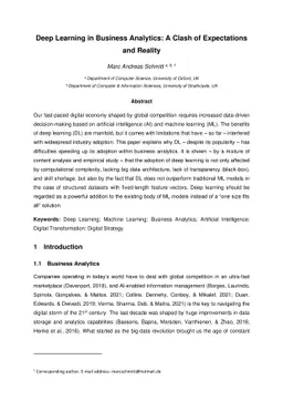 Deep Learning in Business Analytics: A Clash of Expectations and Reality