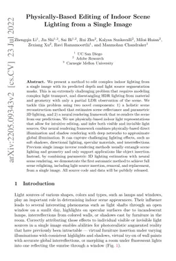 Physically-Based Editing of Indoor Scene Lighting from a Single Image