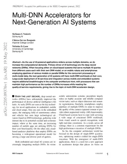 Multi-DNN Accelerators for Next-Generation AI Systems