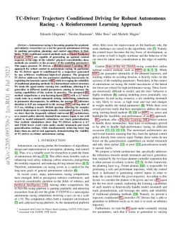 TC-Driver: Trajectory Conditioned Driving for Robust Autonomous Racing
  -- A Reinforcement Learning Approach