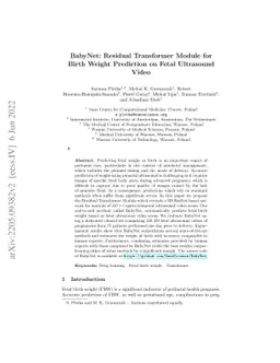 BabyNet: Residual Transformer Module for Birth Weight Prediction on
  Fetal Ultrasound Video