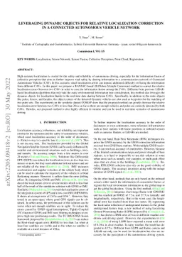 Leveraging Dynamic Objects for Relative Localization Correction in a
  Connected Autonomous Vehicle Network