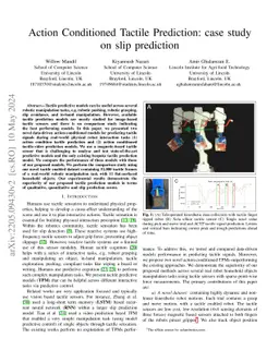 Action Conditioned Tactile Prediction: case study on slip prediction