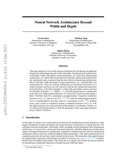 Neural Network Architecture Beyond Width and Depth