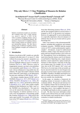 Why only Micro-F1? Class Weighting of Measures for Relation
  Classification
