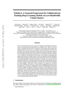 Nebula-I: A General Framework for Collaboratively Training Deep Learning
  Models on Low-Bandwidth Cloud Clusters