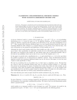 Classifying one-dimensional discrete models with maximum likelihood
  degree one