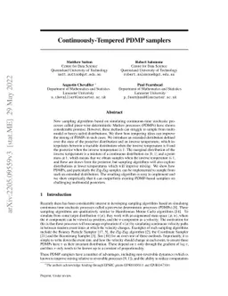 Continuously-Tempered PDMP Samplers