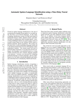 Automatic Spoken Language Identification using a Time-Delay Neural
  Network