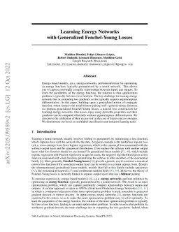 Learning Energy Networks with Generalized Fenchel-Young Losses