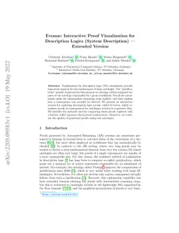 Evonne: Interactive Proof Visualization for Description Logics (System
  Description) -- Extended Version
