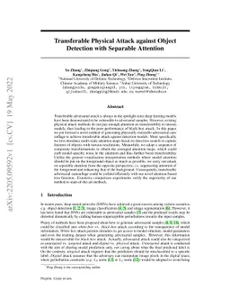 Transferable Physical Attack against Object Detection with Separable
  Attention