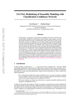CLCNet: Rethinking of Ensemble Modeling with Classification Confidence
  Network