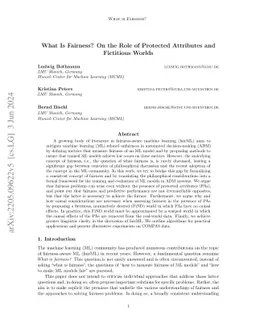 What Is Fairness? On the Role of Protected Attributes and Fictitious
  Worlds