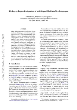 Phylogeny-Inspired Adaptation of Multilingual Models to New Languages