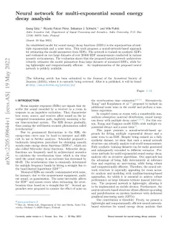 Neural network for multi-exponential sound energy decay analysis