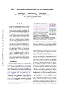 SNaC: Coherence Error Detection for Narrative Summarization