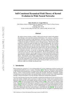 Self-Consistent Dynamical Field Theory of Kernel Evolution in Wide
  Neural Networks