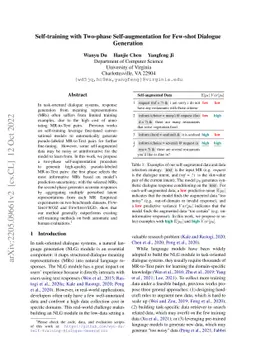 Self-training with Two-phase Self-augmentation for Few-shot Dialogue
  Generation
