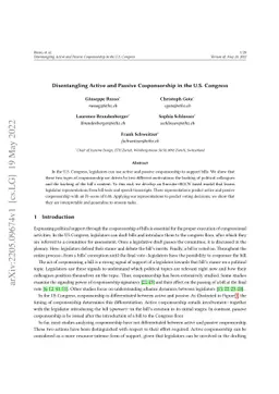 Disentangling Active and Passive Cosponsorship in the U.S. Congress