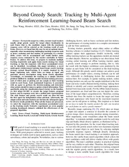 Beyond Greedy Search: Tracking by Multi-Agent Reinforcement
  Learning-based Beam Search
