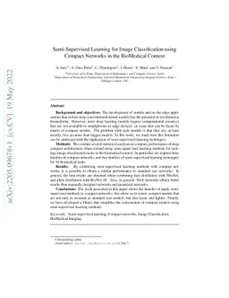 Semi-Supervised Learning for Image Classification using Compact Networks
  in the BioMedical Context