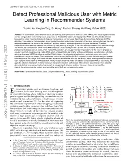 Detect Professional Malicious User with Metric Learning in Recommender
  Systems