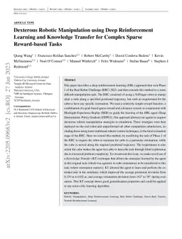 Dexterous Robotic Manipulation using Deep Reinforcement Learning and
  Knowledge Transfer for Complex Sparse Reward-based Tasks