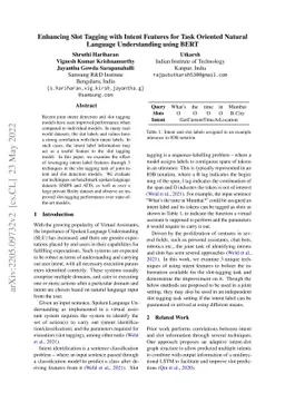 Enhancing Slot Tagging with Intent Features for Task Oriented Natural
  Language Understanding using BERT