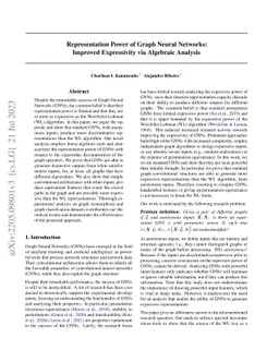 Representation Power of Graph Neural Networks: Improved Expressivity via
  Algebraic Analysis