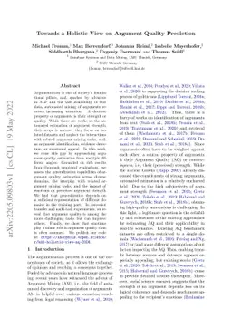 Towards a Holistic View on Argument Quality Prediction