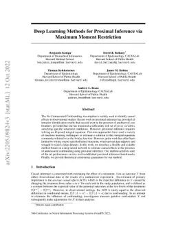 Deep Learning Methods for Proximal Inference via Maximum Moment
  Restriction