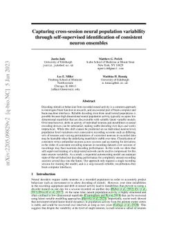 Capturing cross-session neural population variability through
  self-supervised identification of consistent neuron ensembles