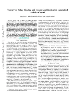 Concurrent Policy Blending and System Identification for Generalized
  Assistive Control