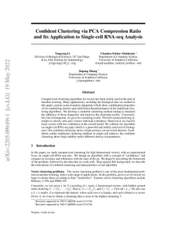 Confident Clustering via PCA Compression Ratio and Its Application to
  Single-cell RNA-seq Analysis