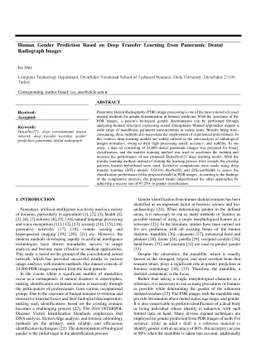 Human Gender Prediction Based on Deep Transfer Learning from Panoramic
  Radiograph Images