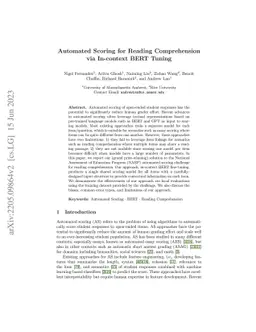 Automated Scoring for Reading Comprehension via In-context BERT Tuning