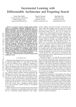 Incremental Learning with Differentiable Architecture and Forgetting
  Search