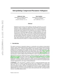 Interpolating Compressed Parameter Subspaces