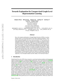 Towards Explanation for Unsupervised Graph-Level Representation Learning