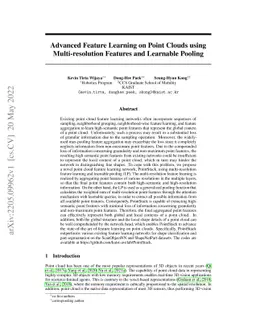 Advanced Feature Learning on Point Clouds using Multi-resolution
  Features and Learnable Pooling