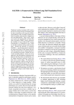 SALTED: A Framework for SAlient Long-Tail Translation Error Detection