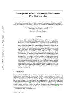 Mask-guided Vision Transformer (MG-ViT) for Few-Shot Learning