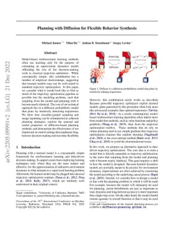 Planning with Diffusion for Flexible Behavior Synthesis