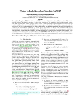 What do we Really Know about State of the Art NER?