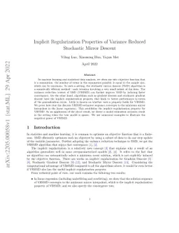 Implicit Regularization Properties of Variance Reduced Stochastic Mirror
  Descent