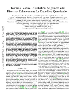Towards Feature Distribution Alignment and Diversity Enhancement for
  Data-Free Quantization