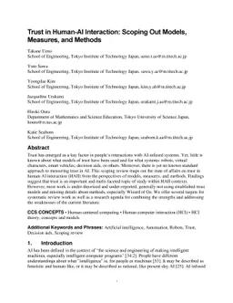 Trust in Human-AI Interaction: Scoping Out Models, Measures, and Methods
